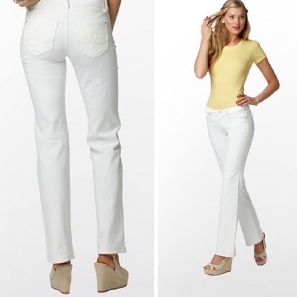 NWT Lilly Pulitzer Babe Boot Cut White Flowy Summer Jean Sz 4